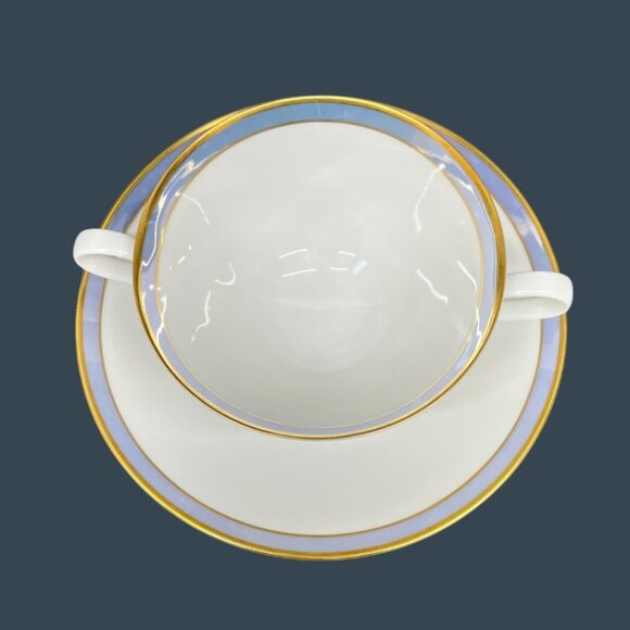 Rosenthal Gala Blue Cream Soup Bowl and Saucer Germany - Picture 5 of 10